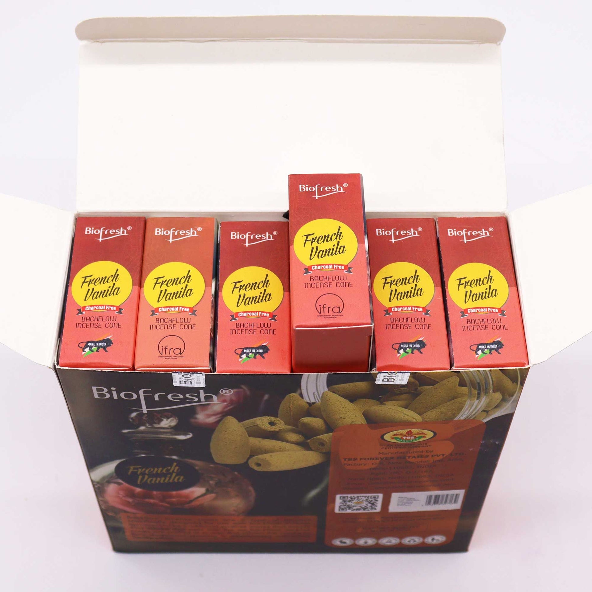 Biofresh Backflow Incense Cones - French Vanilla - Vivid Aromas UK
