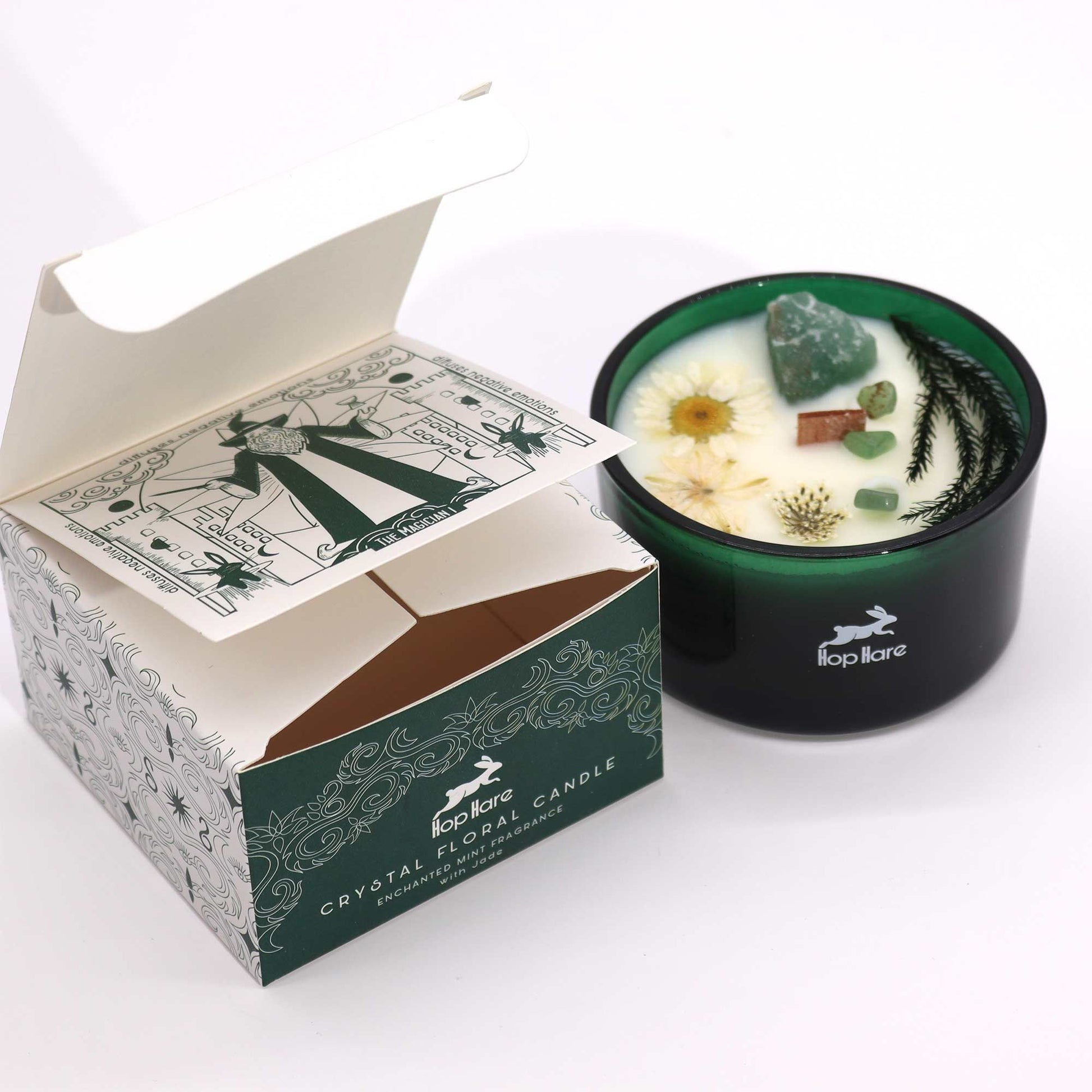 Hop Hare Crystal Magic Flower Candle - The Magician - Vivid Aromas UK