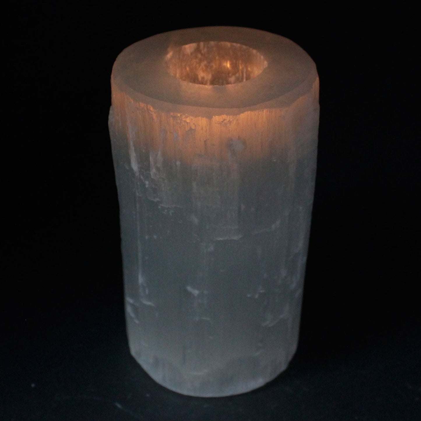 Selenite Cylinder Candle Holder - 15 cm - Vivid Aromas UK