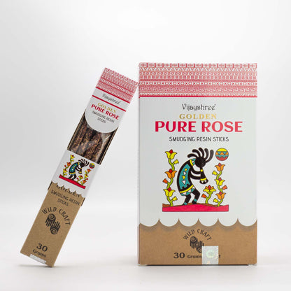 Golden Pure Rose Smudging Resin Sticks – 30g - Vivid Aromas UK