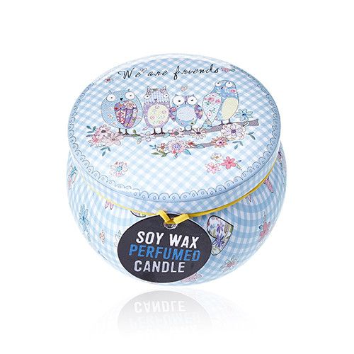 Art Tin Candle - Assorted Design - Friendly Messages - Parma Violet - Vivid Aromas UK