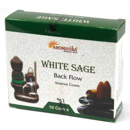 Aromatica Backflow Incense Cones - White Sage - Vivid Aromas UK