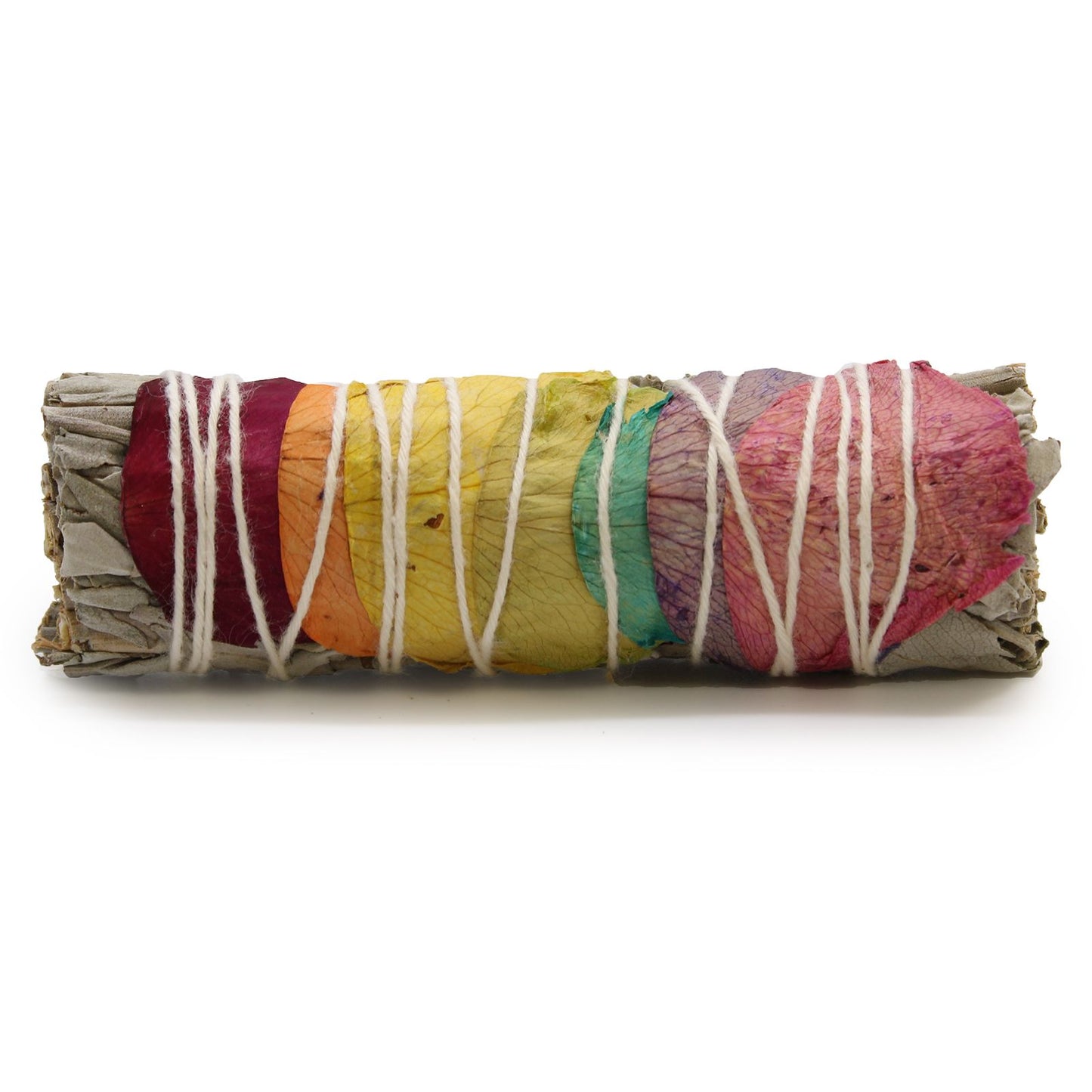 Smudge Stick - 7 Chakras Rose Petals Sage 10 cm (Chakra) - Vivid Aromas UK
