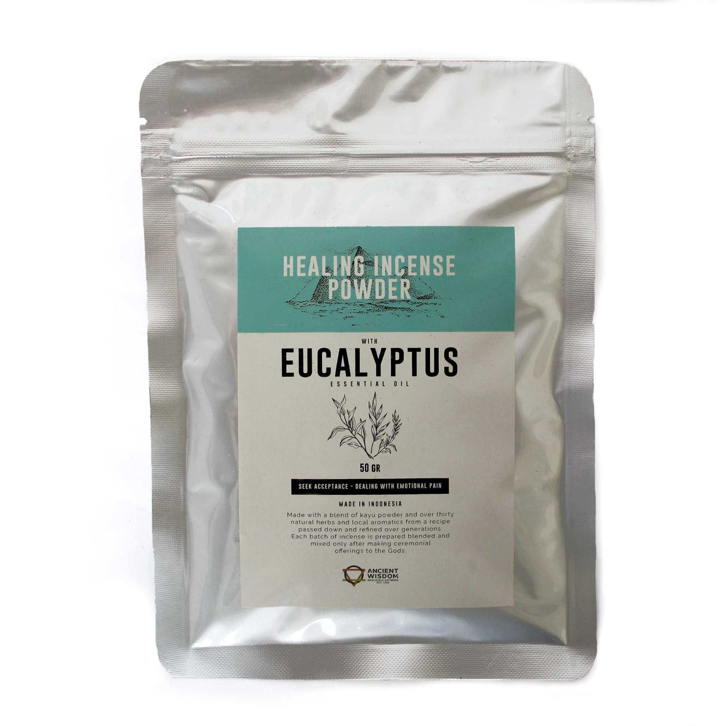 Healing Incense Powder - Eucalyptus 50gm - Vivid Aromas UK