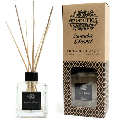 200ml Lavender & Fennel Essential Oil Reed Diffuser - Vivid Aromas UK