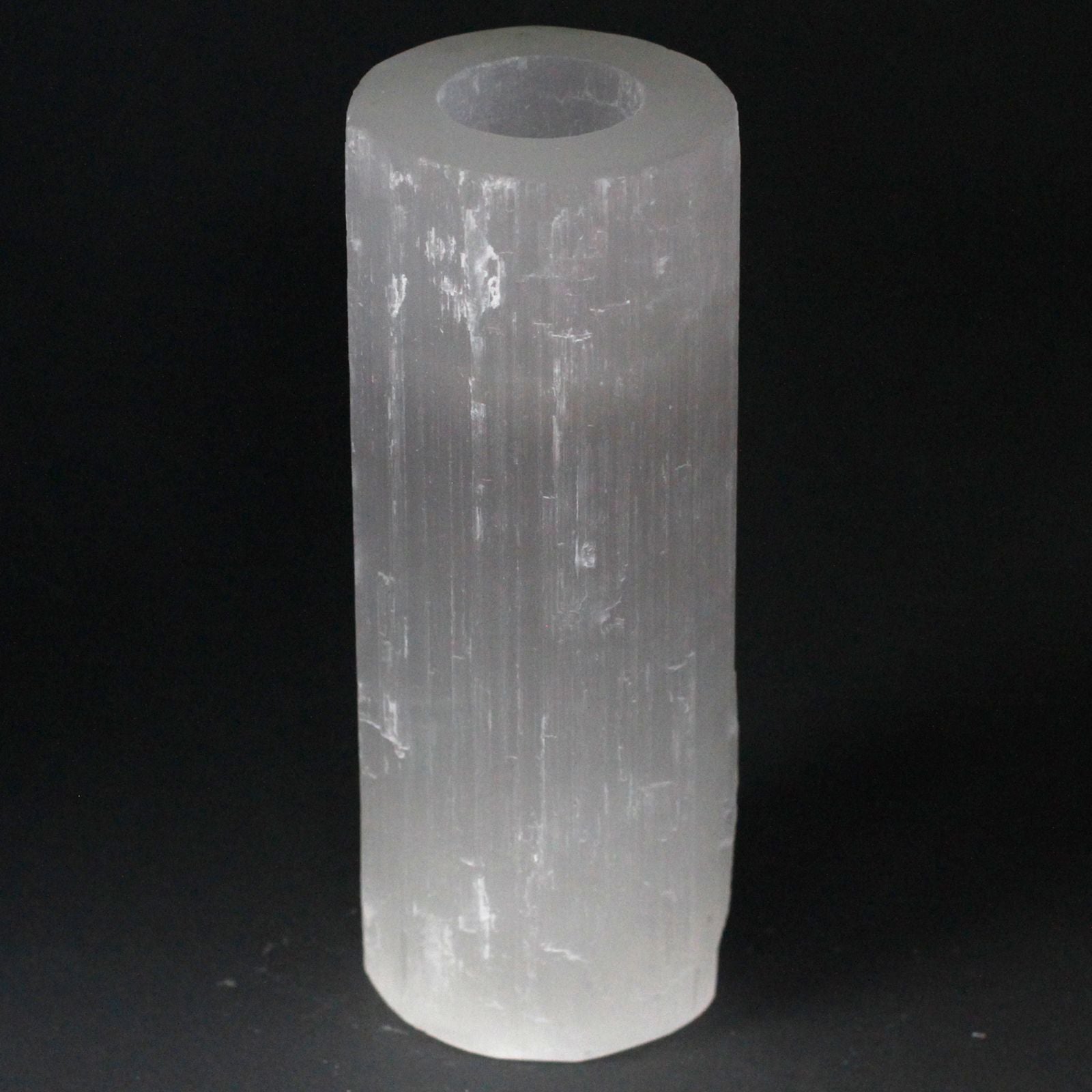 Selenite Cylinder Candle Holder - 20 cm - Vivid Aromas UK