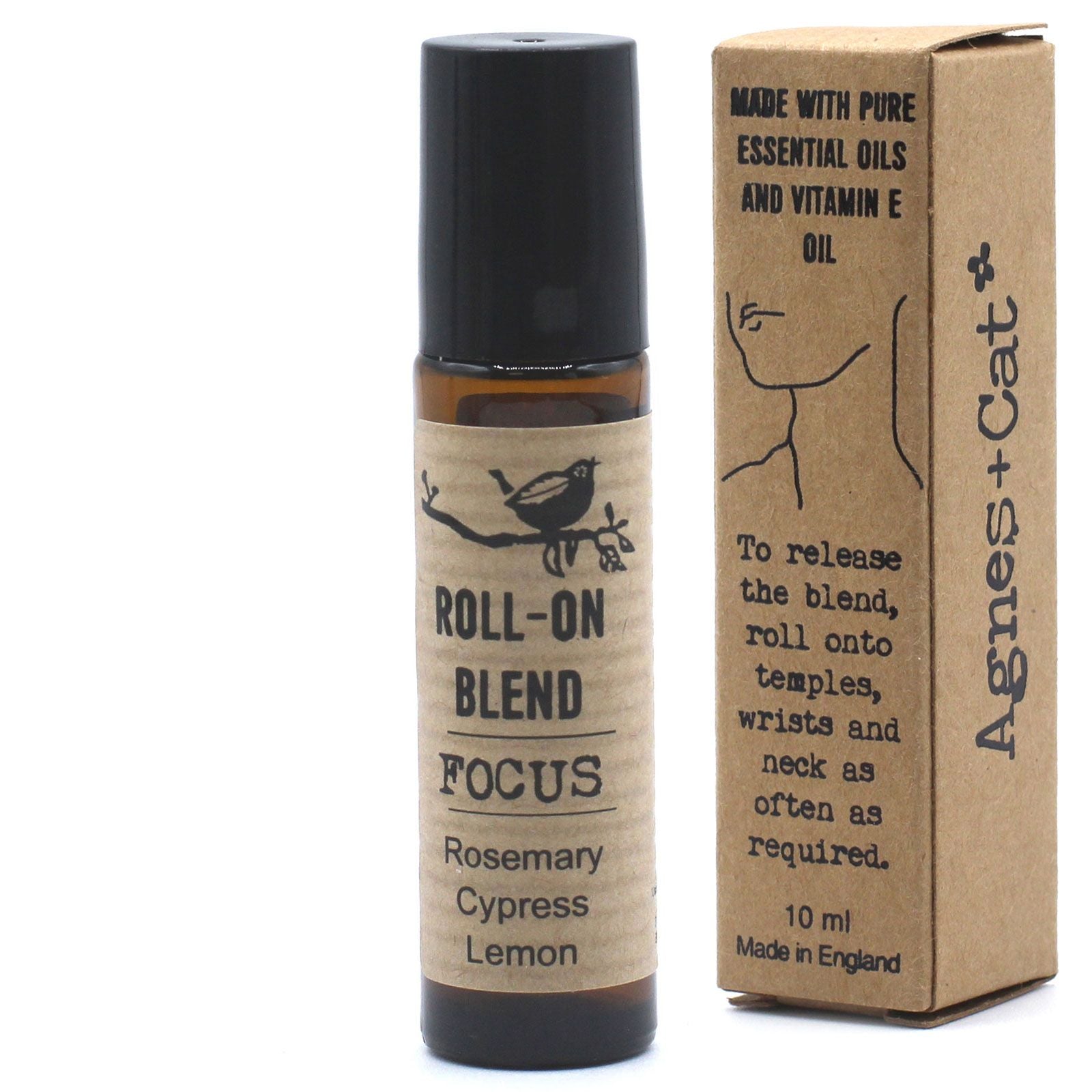 Agnes + Cat Roll On Essential Oil Blend - FOCUS - Vivid Aromas UK