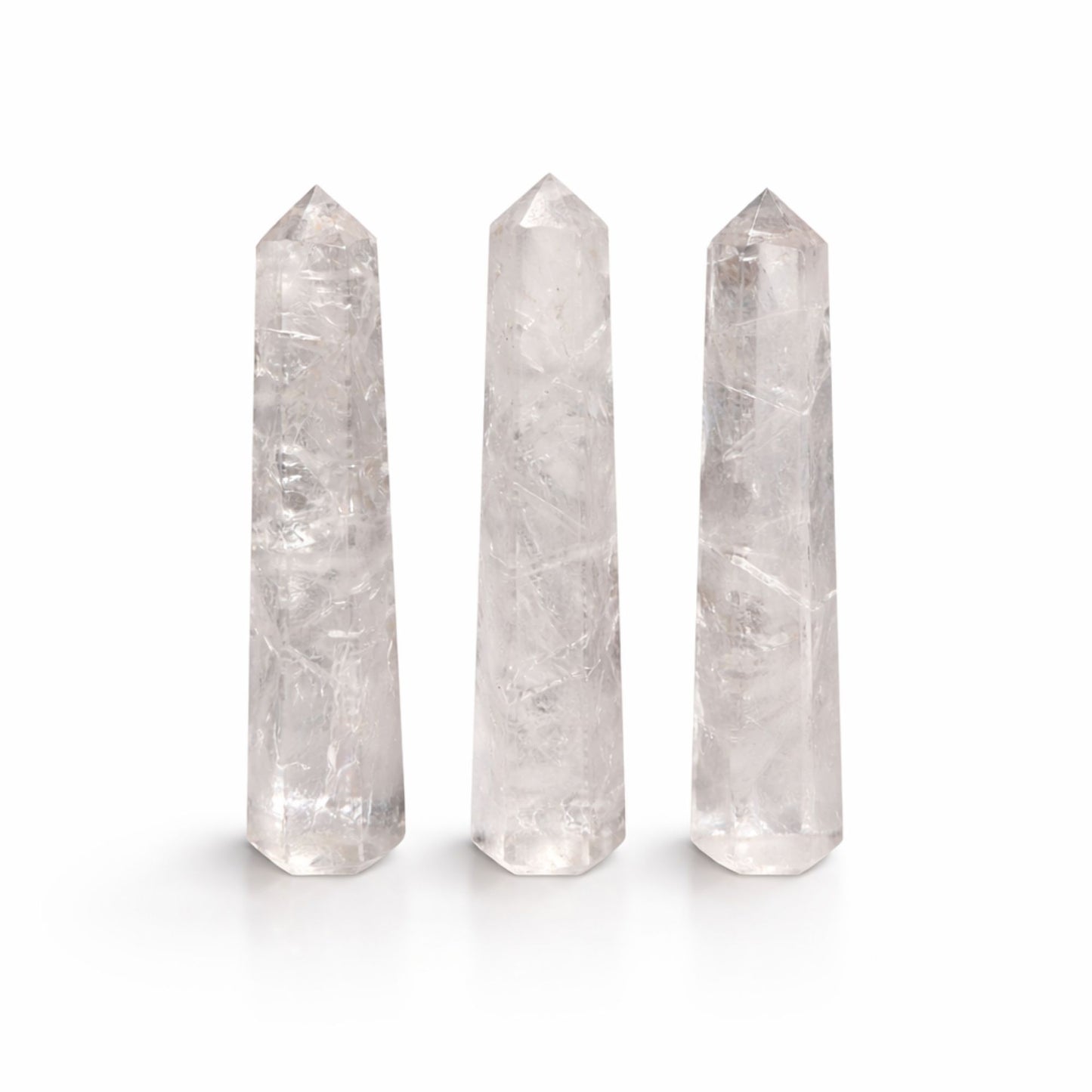 Gemstone Six Face Obelisk Point approx 11cm - Clear Quartz - Vivid Aromas UK