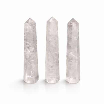 Gemstone Six Face Obelisk Point approx 11cm - Clear Quartz - Vivid Aromas UK