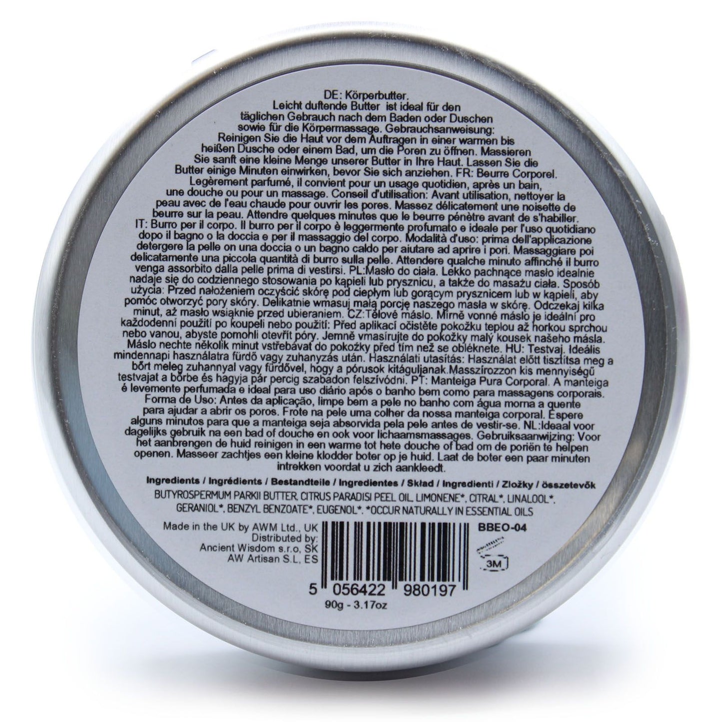 Aromatherapy Shea Body Butter 90g - Grapefruit - Vivid Aromas UK