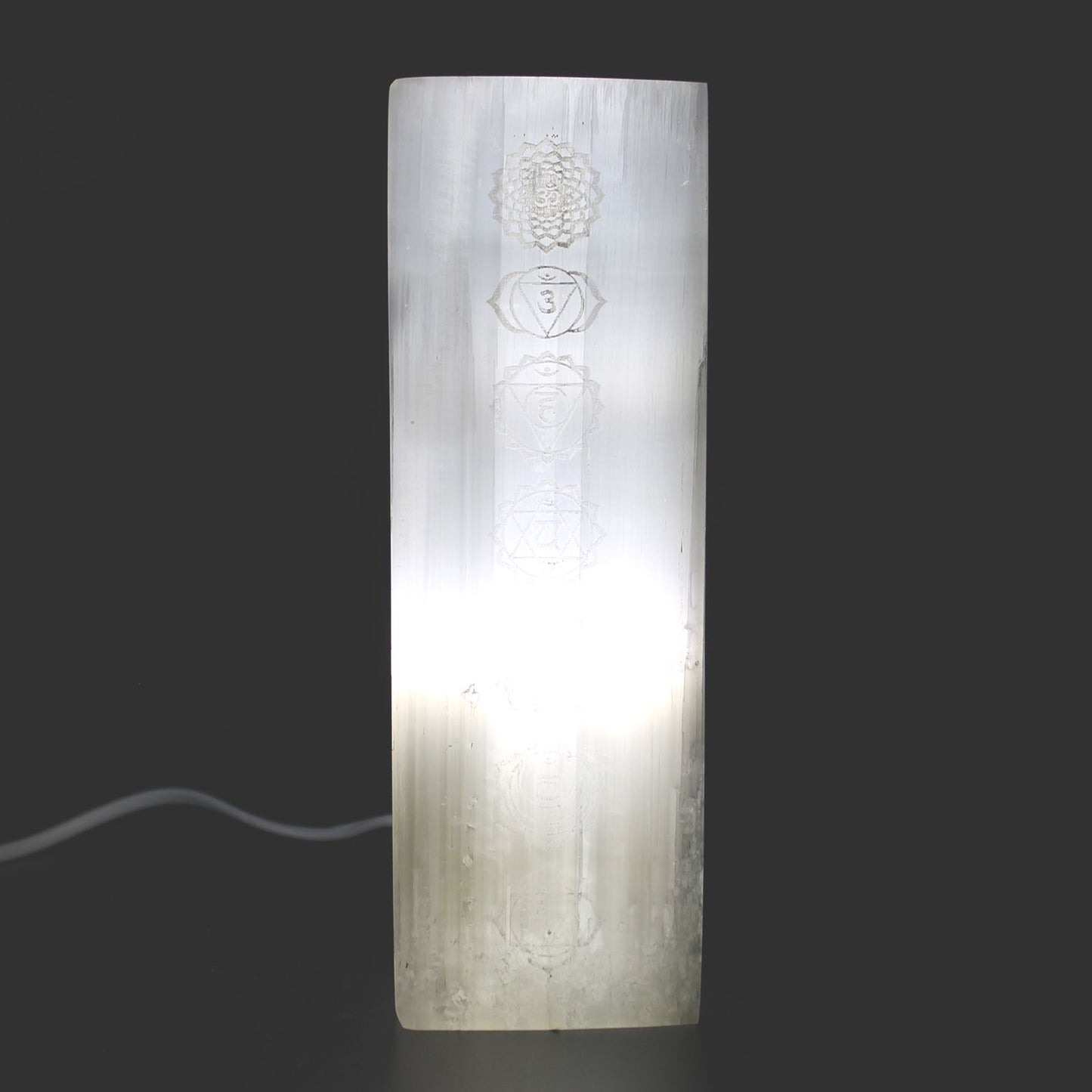 Selenite Block Lamp 25cm - Chakra Lamp - Vivid Aromas UK