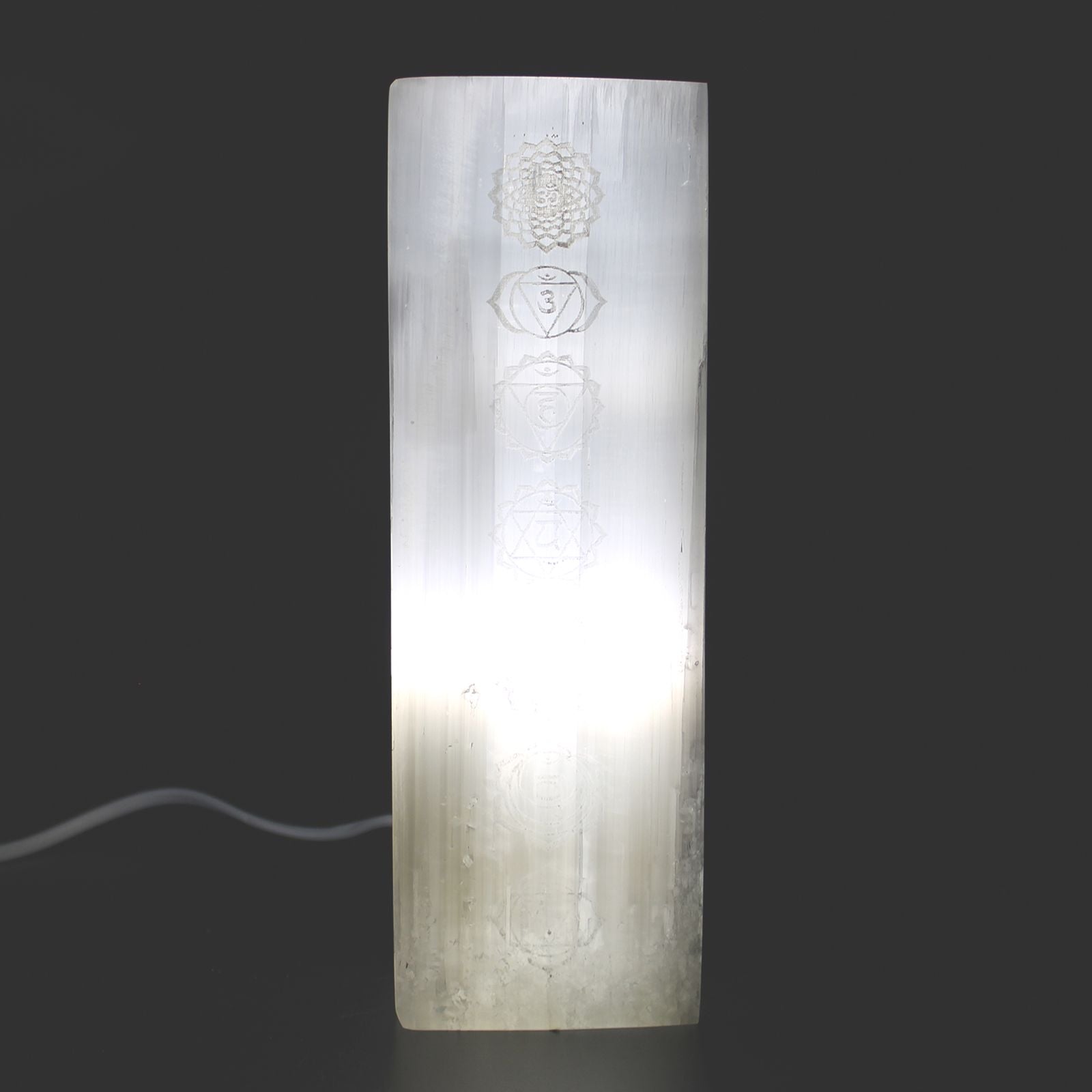 Selenite Block Lamp 25cm - Chakra Lamp - Vivid Aromas UK