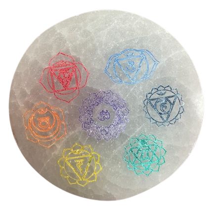 Small Charging Plate 8cm - Chakra Design - colour - Vivid Aromas UK