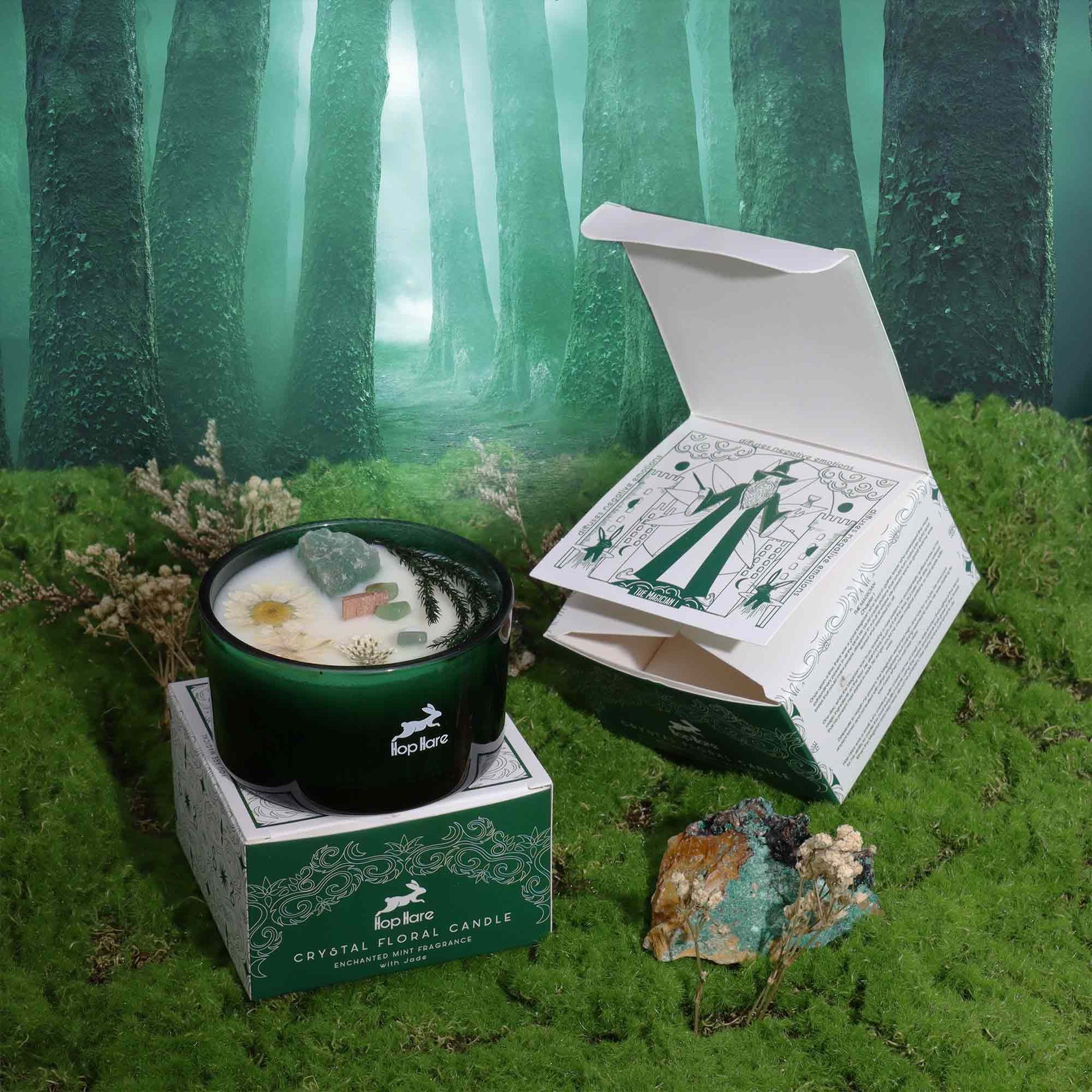 Hop Hare Crystal Magic Flower Candle - The Magician - Vivid Aromas UK