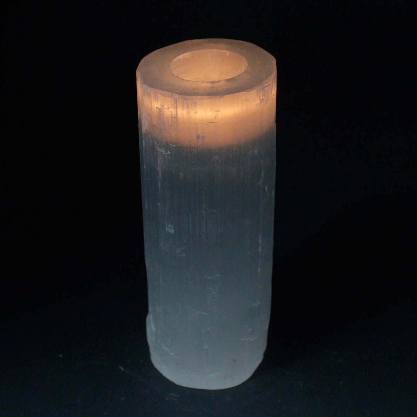 Selenite Cylinder Candle Holder - 20 cm - Vivid Aromas UK