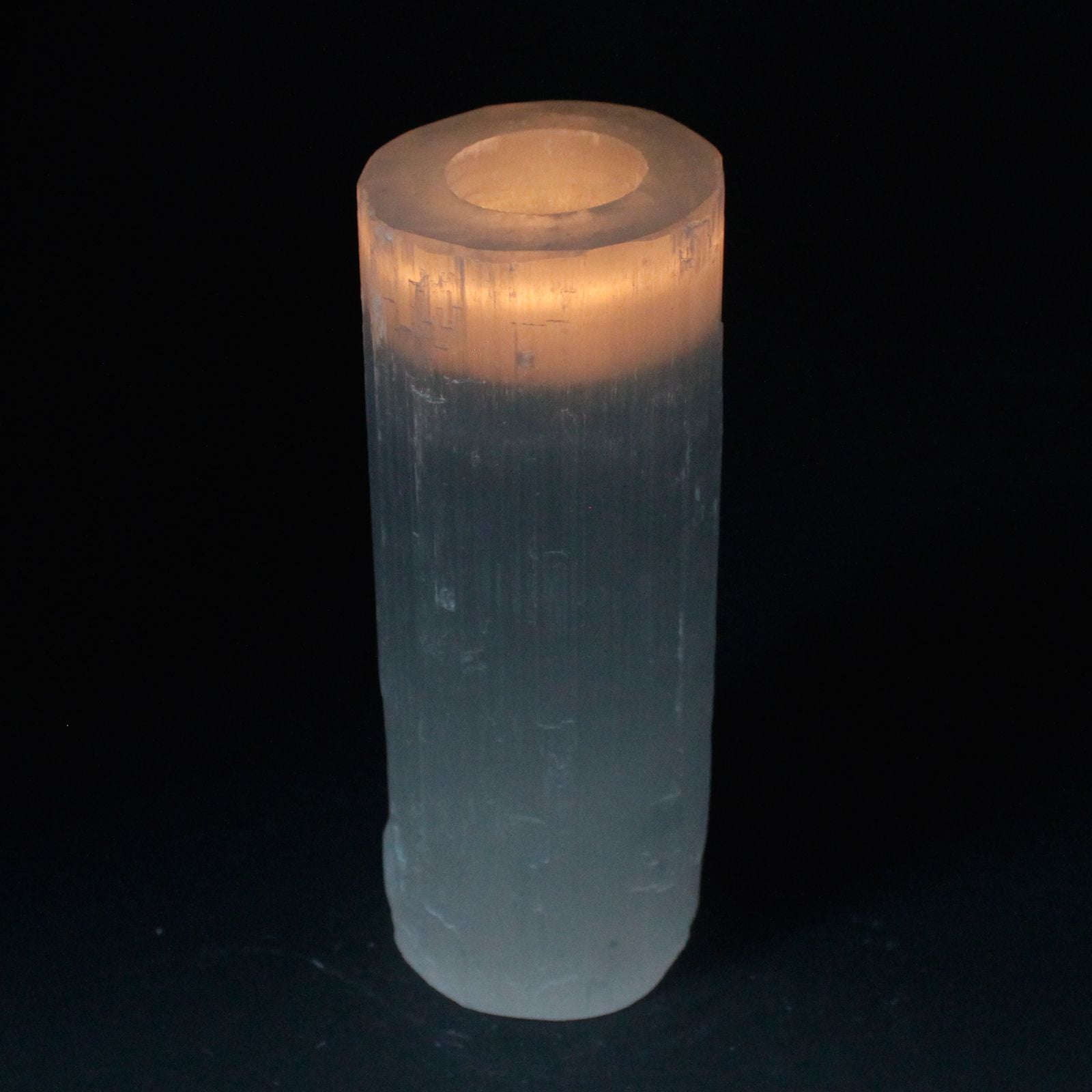 Selenite Cylinder Candle Holder - 20 cm - Vivid Aromas UK
