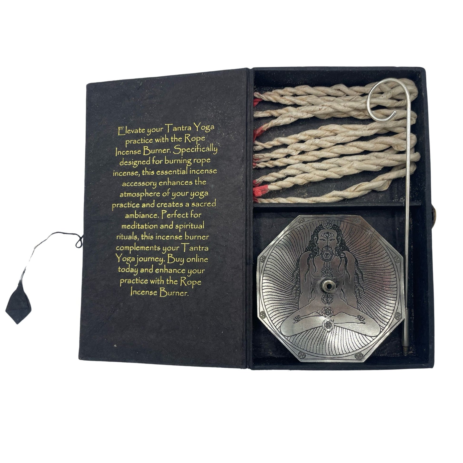Rope Incense and Silver Plated Holder Set - Tantra Yoga - Vivid Aromas UK