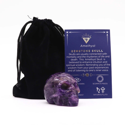 Gemstone Lrg Skull - Amethyst - Vivid Aromas UK