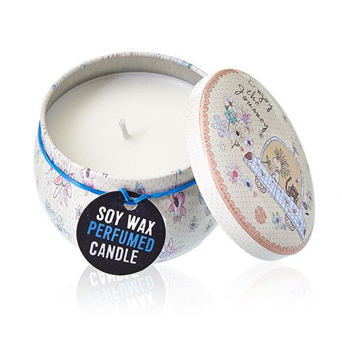 Art Tin Candle - Assorted Design - Friendly Messages - Parma Violet - Vivid Aromas UK