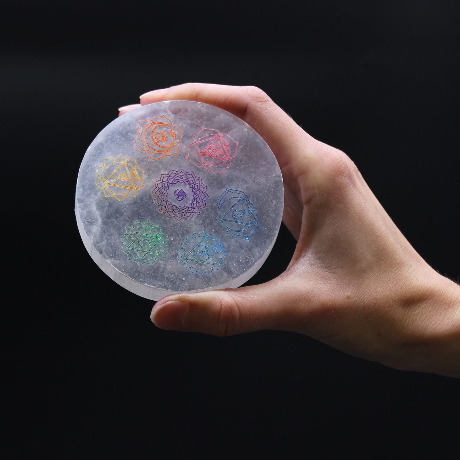 Small Charging Plate 8cm - Chakra Design - colour - Vivid Aromas UK