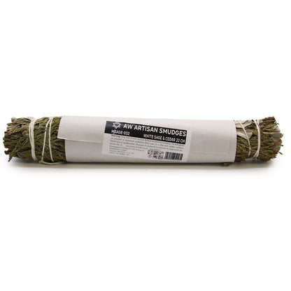 Smudge Stick - White Sage & Cedar 22 cm - Vivid Aromas UK