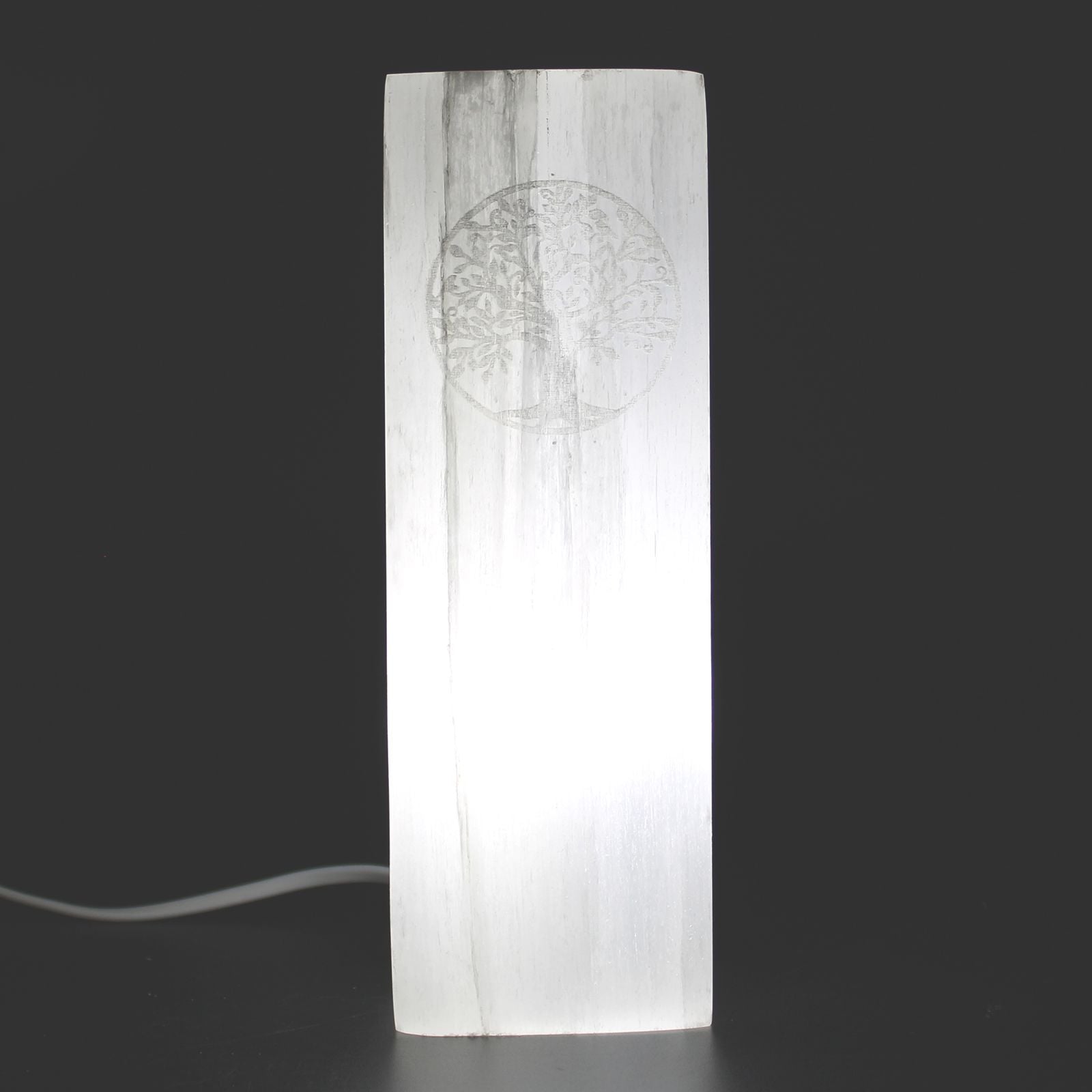 Selenite Block Lamp 25cm - Tree of Life - Vivid Aromas UK