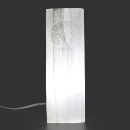 Selenite Block Lamp 25cm - Tree of Life - Vivid Aromas UK