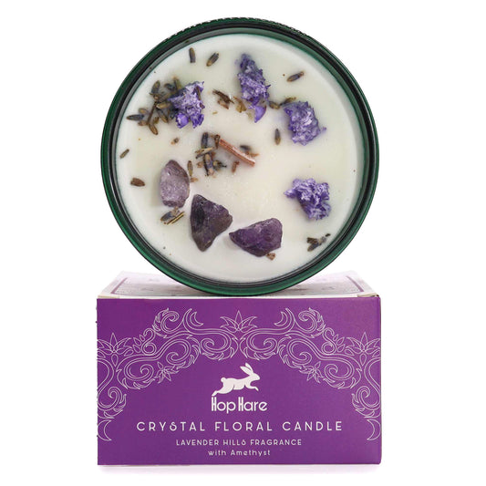 Hop Hare Crystal Magic Flower Candle - The Moon - Vivid Aromas UK