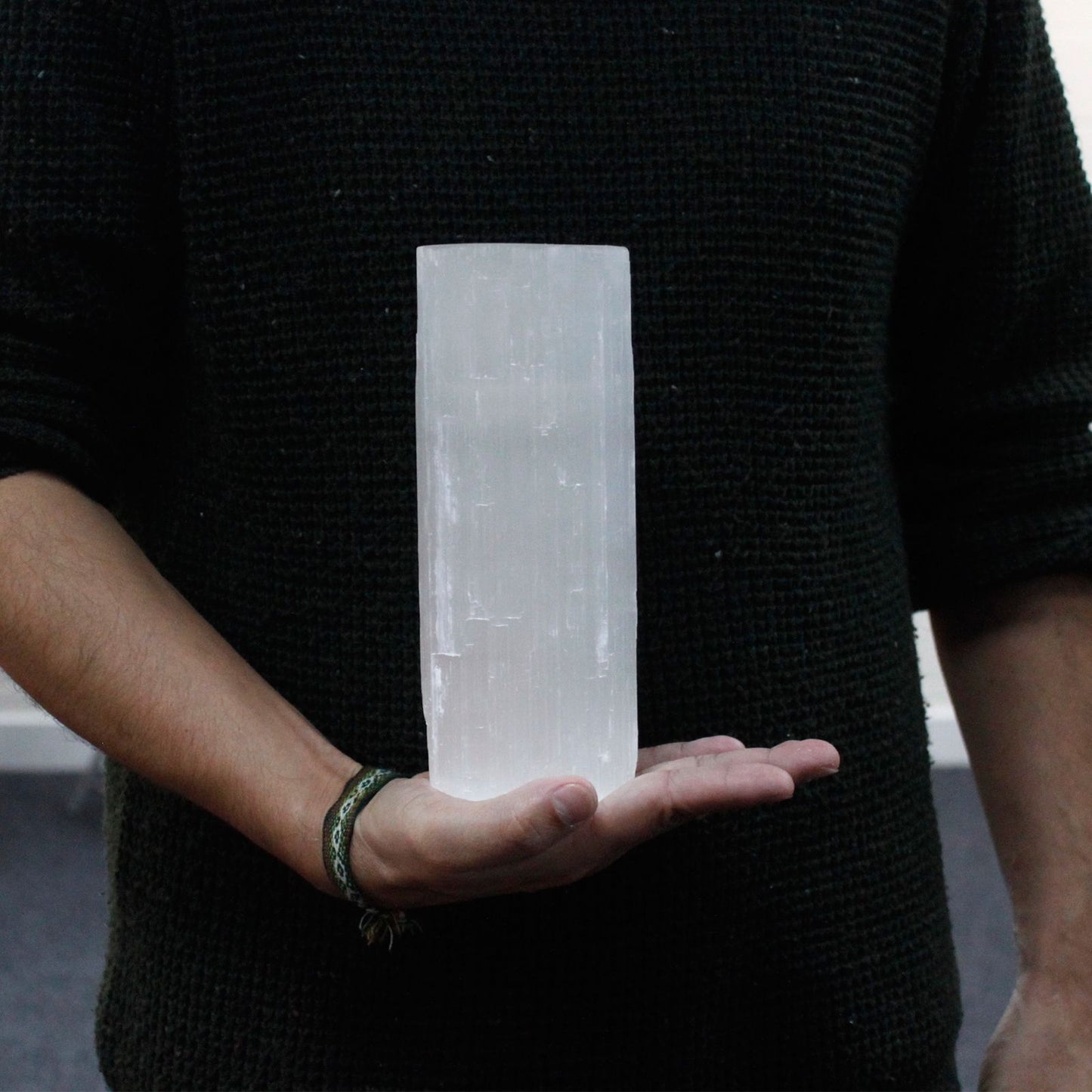 Selenite Cylinder Candle Holder - 20 cm - Vivid Aromas UK
