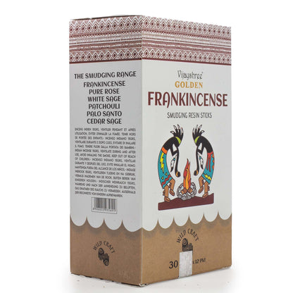 Golden Frankincense Smudging Resin Sticks – 30g - Vivid Aromas UK