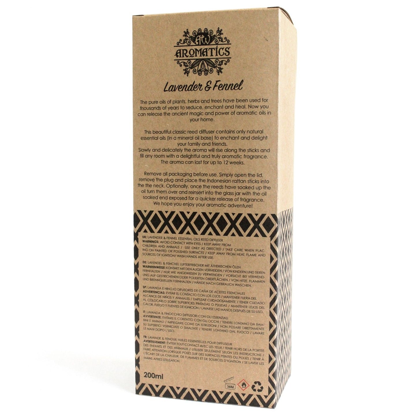 200ml Lavender & Fennel Essential Oil Reed Diffuser - Vivid Aromas UK