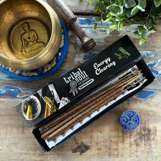 Tribal Soul Spiritual Incense Sticks and Ceramic Holder - Energy Clearing - Vivid Aromas UK
