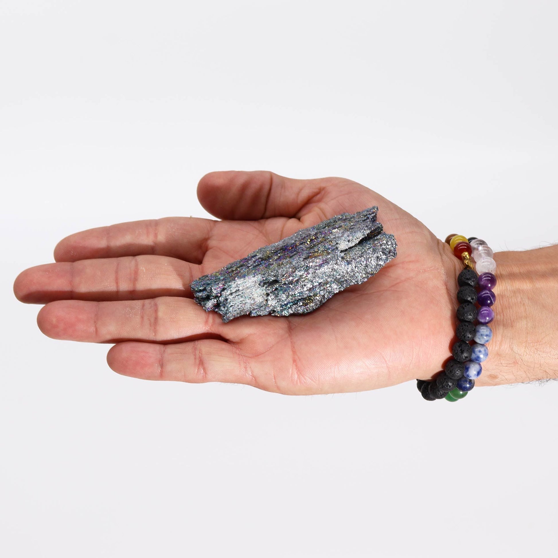 Enhanced Natural Titanium - Seven Colour Chakra Stone (approx 40-80gm 7-10cm) - Vivid Aromas UK