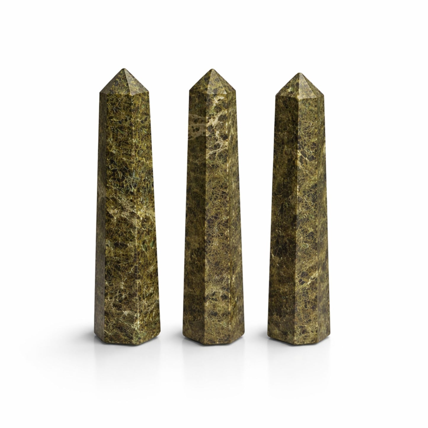 Gemstone Six Face Obelisk Point approx 11cm - Epidote - Vivid Aromas UK