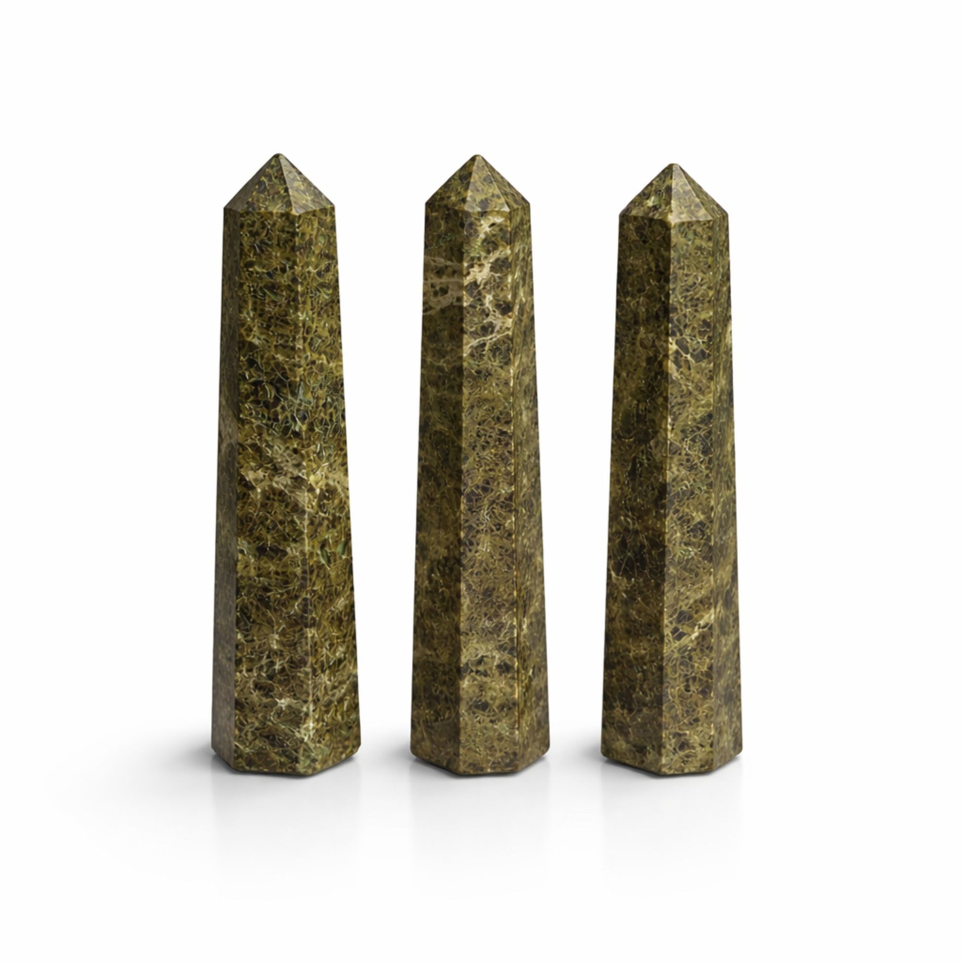 Gemstone Six Face Obelisk Point approx 11cm - Epidote - Vivid Aromas UK