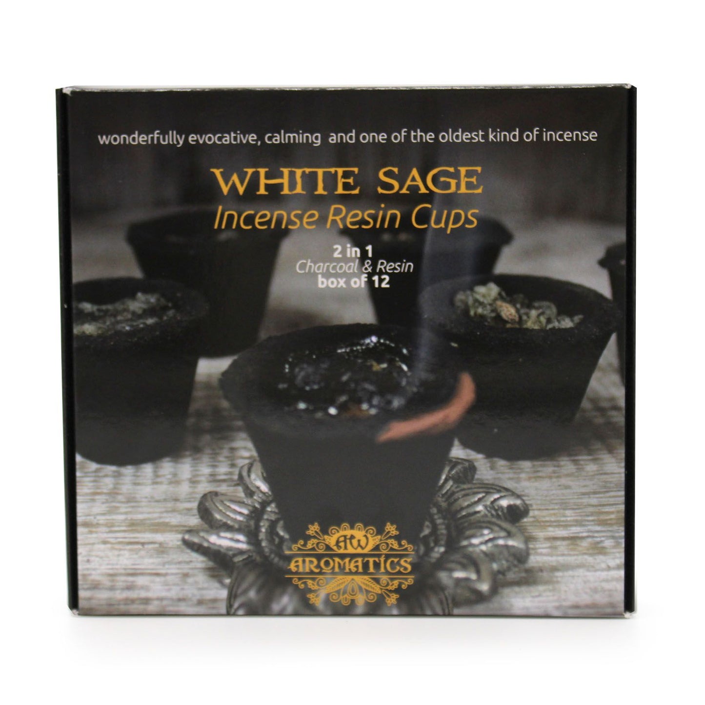 Box of 12 Resin Cups - White Sage - Vivid Aromas UK