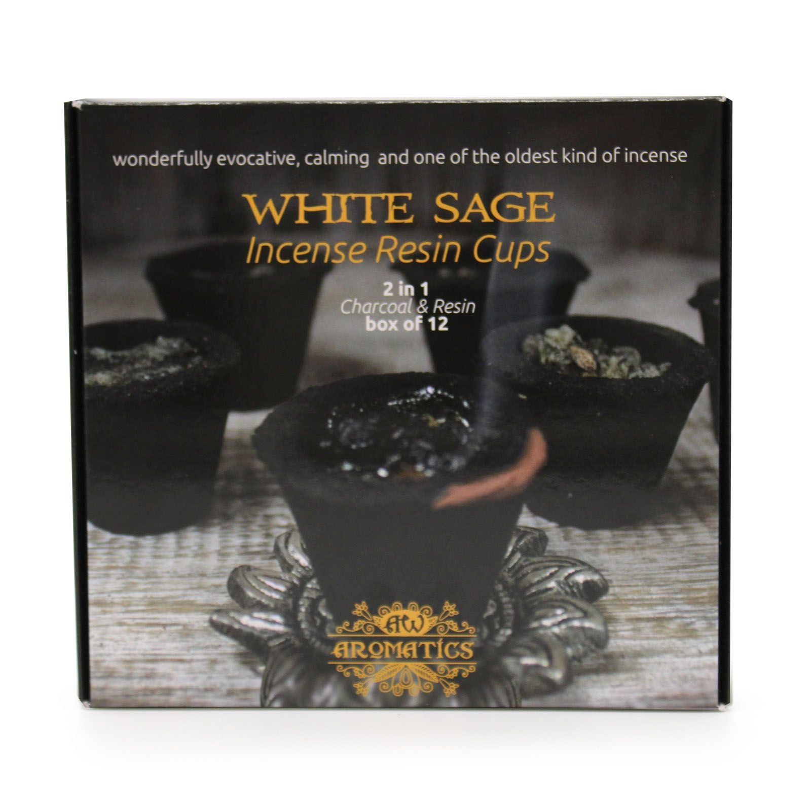Box of 12 Resin Cups - White Sage - Vivid Aromas UK