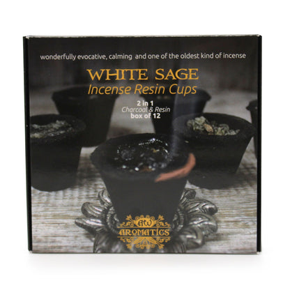 Box of 12 Resin Cups - White Sage - Vivid Aromas UK
