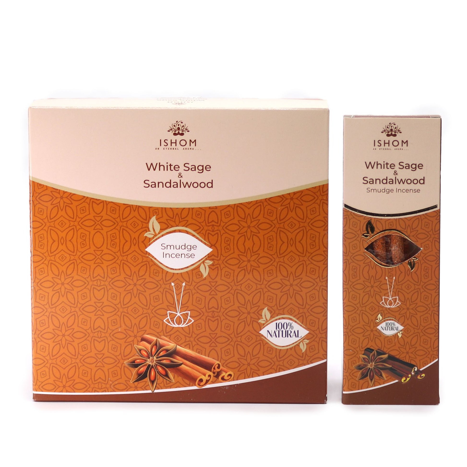 Ishom Smudge Incense - White Sage & Sandalwood - Vivid Aromas UK