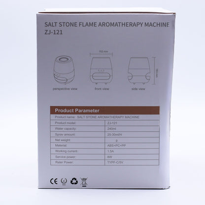 Salt Stone Flame Effect Aroma Diffuser - White USB - Colour Change and Timer - Vivid Aromas UK
