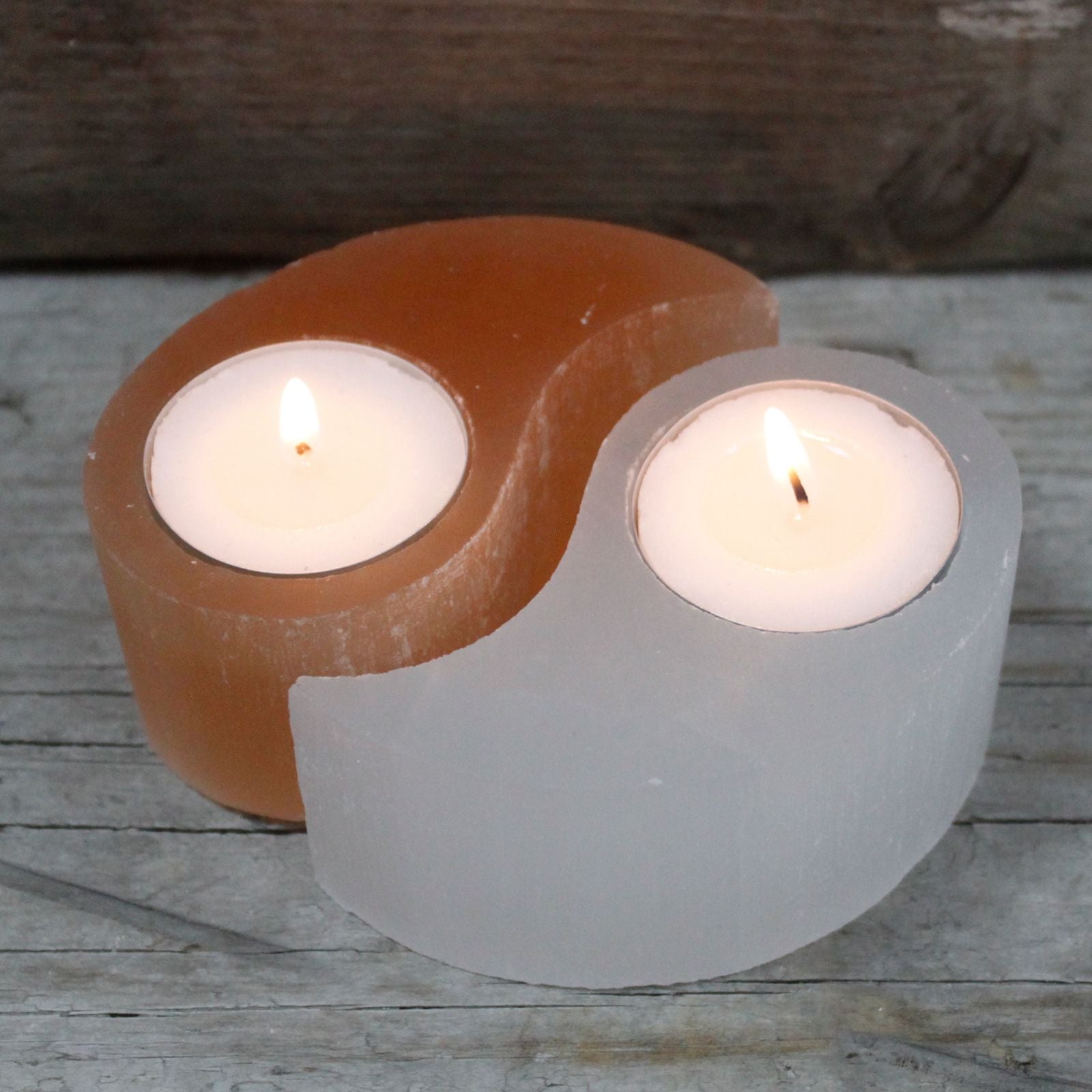 Selenite Ying Yang Candle Holder - Vivid Aromas UK