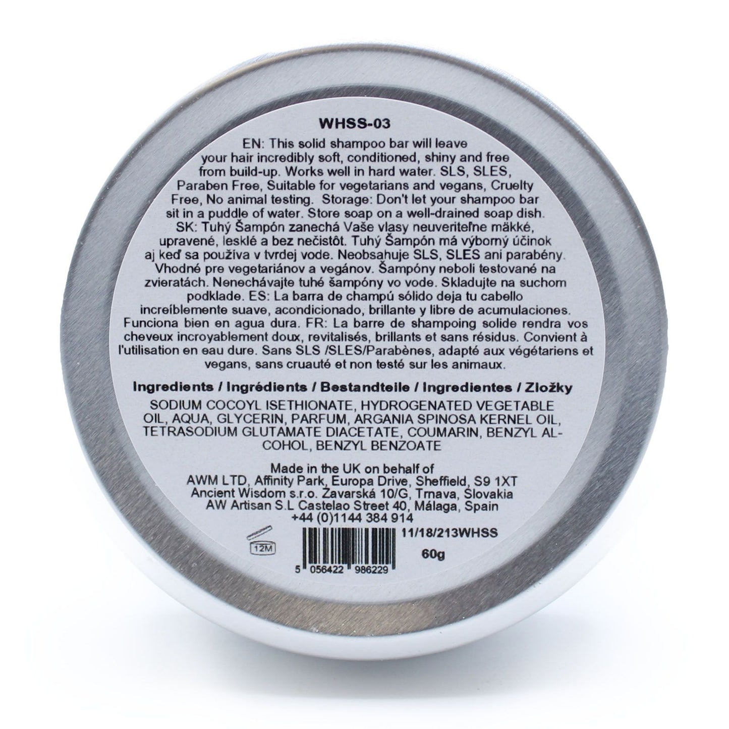 Wild Hare Solid Shampoo 60g - Hairy Coconut - Vivid Aromas UK