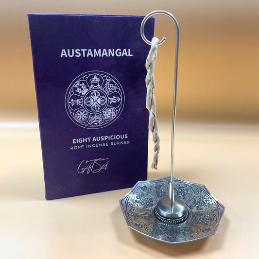 Rope Incense and Silver Plated Holder Set - Astamangal - Vivid Aromas UK