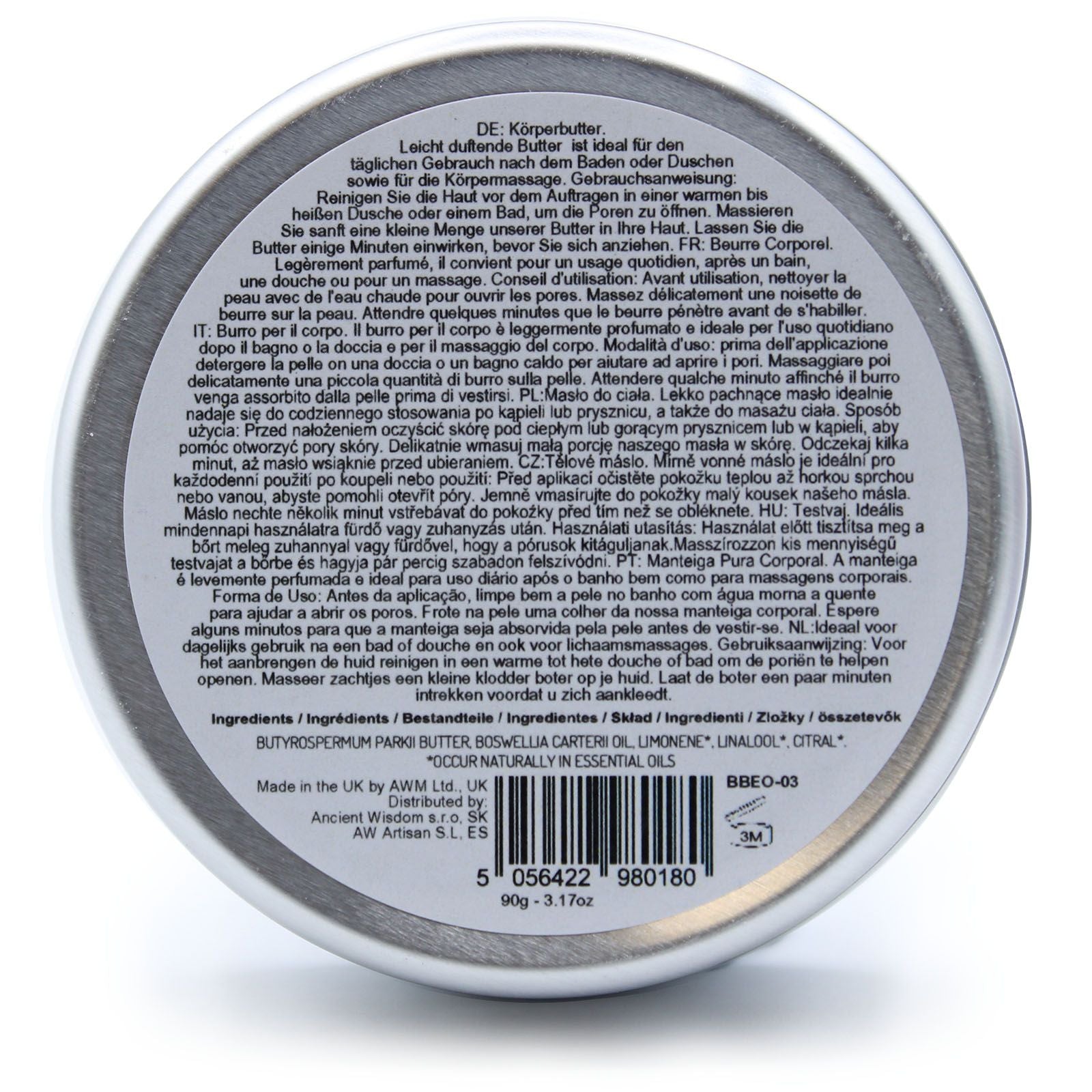 Aromatherapy Shea Body Butter 90g - Frankincense - Vivid Aromas UK