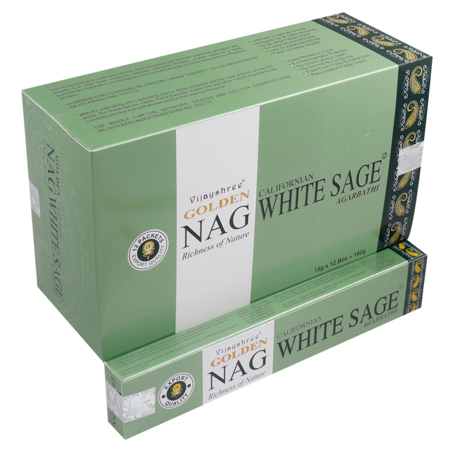 15g Golden Nag - White Sage Incense - Vivid Aromas UK
