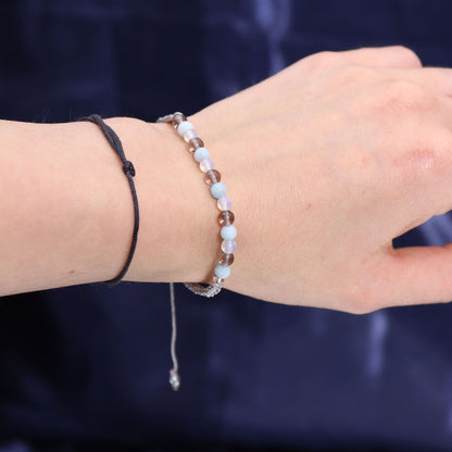 Zodiac Crystal Candle with Gemstone Bracelet - Cancer - Vivid Aromas UK