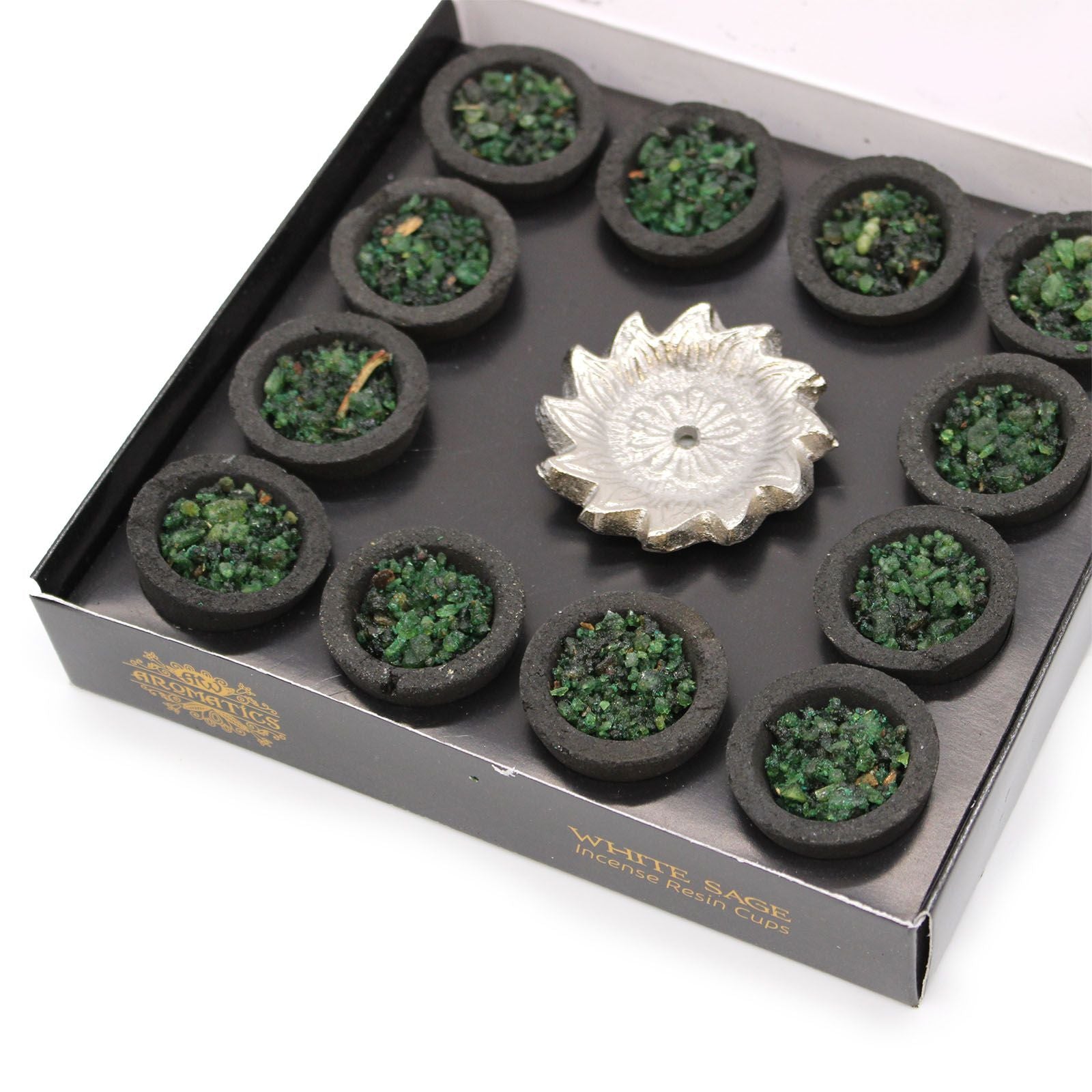 Box of 12 Resin Cups - White Sage - Vivid Aromas UK