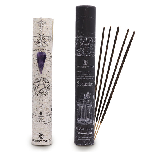 Ancient Witch Spell Incense - Seduction - Amethyst Pendulum - Vivid Aromas UK