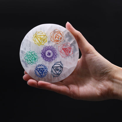 Medium Charging Plate 10cm - Chakra Design (col) - Vivid Aromas UK