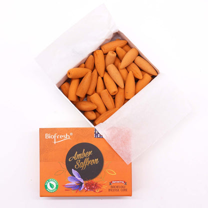 Biofresh Backflow Incense Cones - Amber Safron - Vivid Aromas UK